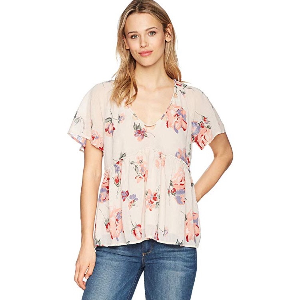 Lucky Brand Floral Flutter Top - Picture 2 of 6
